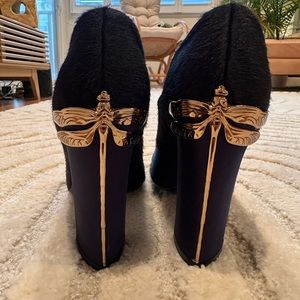 Tory Burch Blue Imogene Dragonfly High Heel Mary Jane Pumps Size 9.5